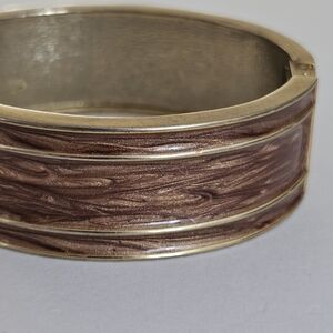 Vintage Brown and Gold Swirl Chunky Bracelet